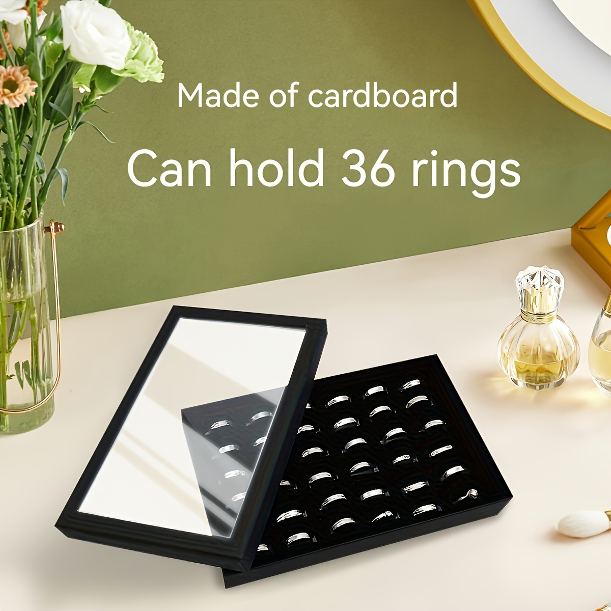 Elegant Color Plastic Desktop Ring Display Box